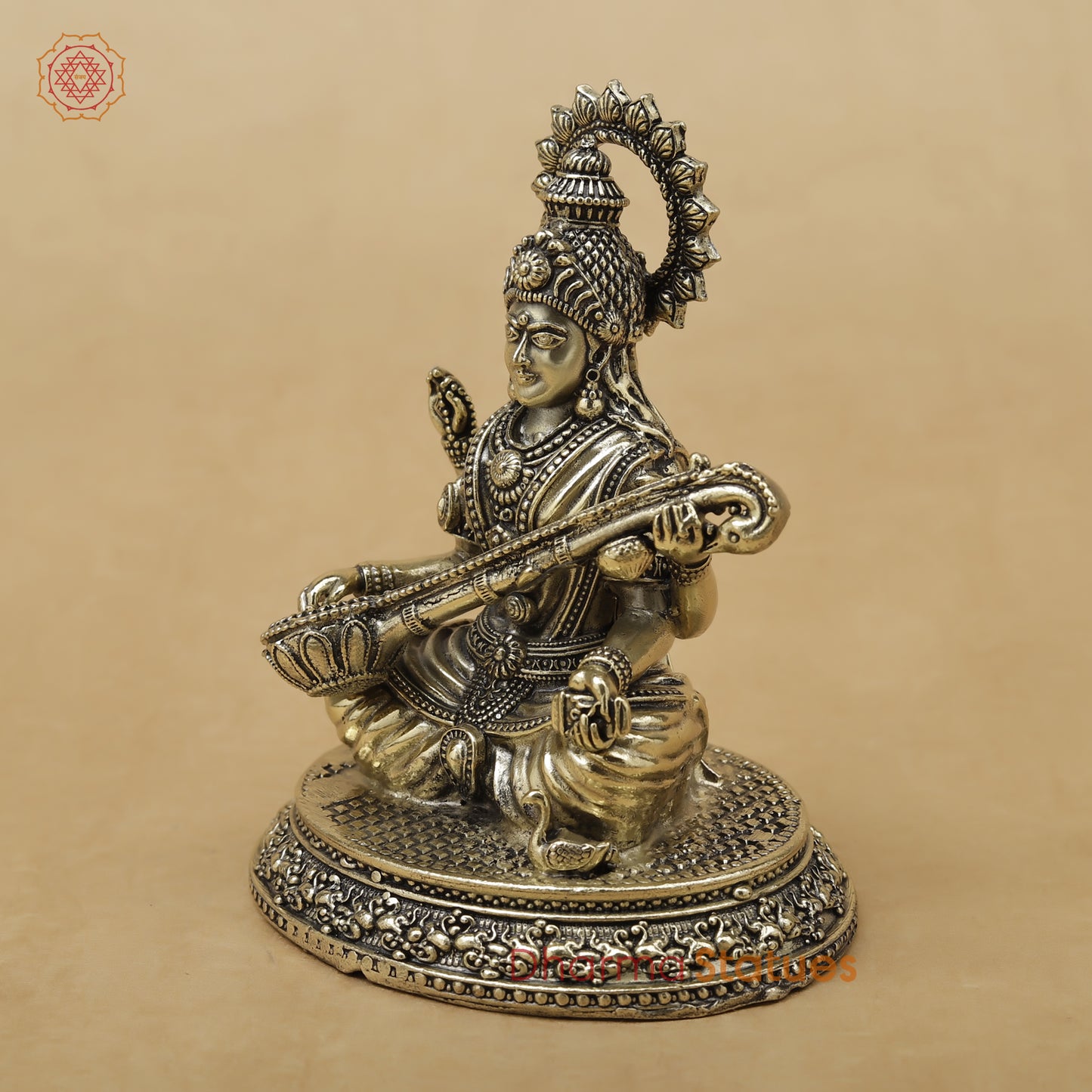 Brass Saraswati Fine, 4.5"