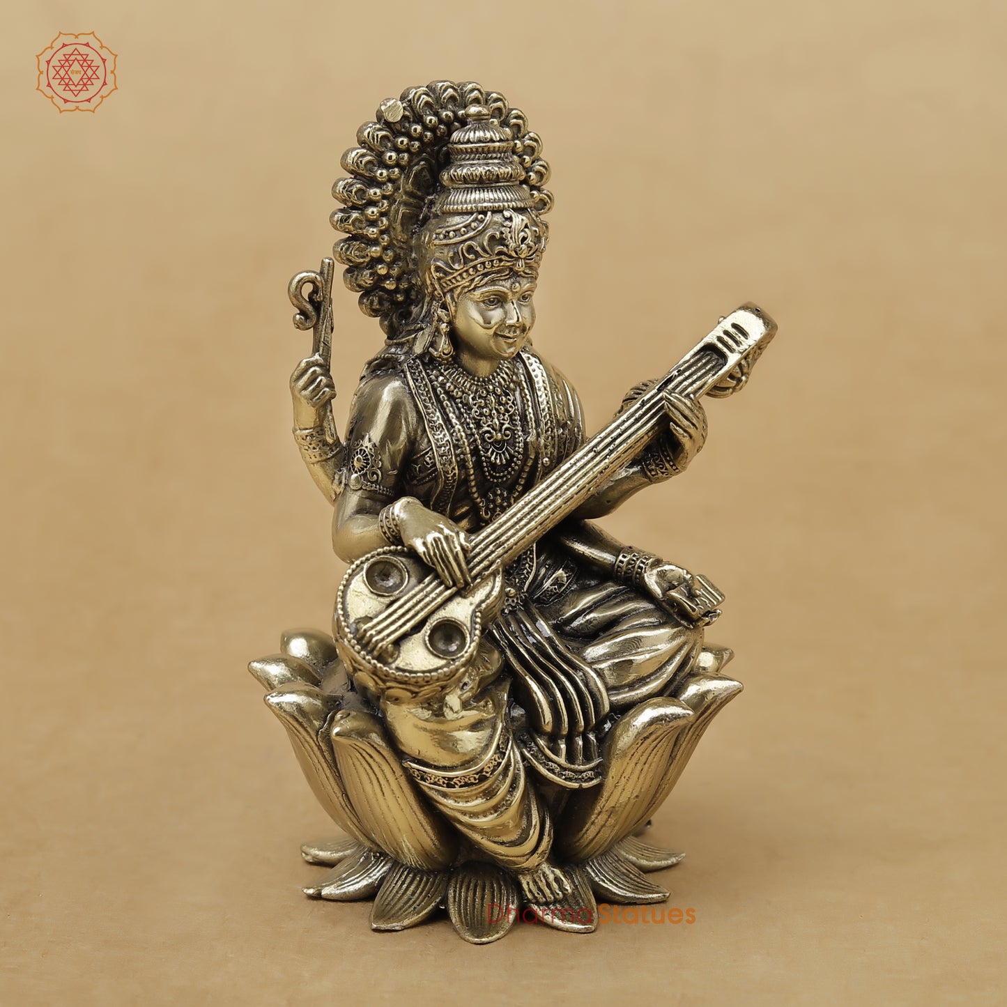 Brass Saraswati Fine, 4"