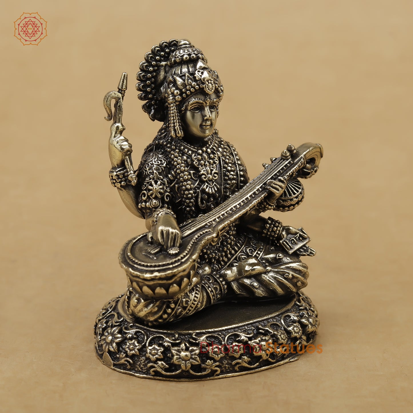 Brass Saraswati Fine, 3"