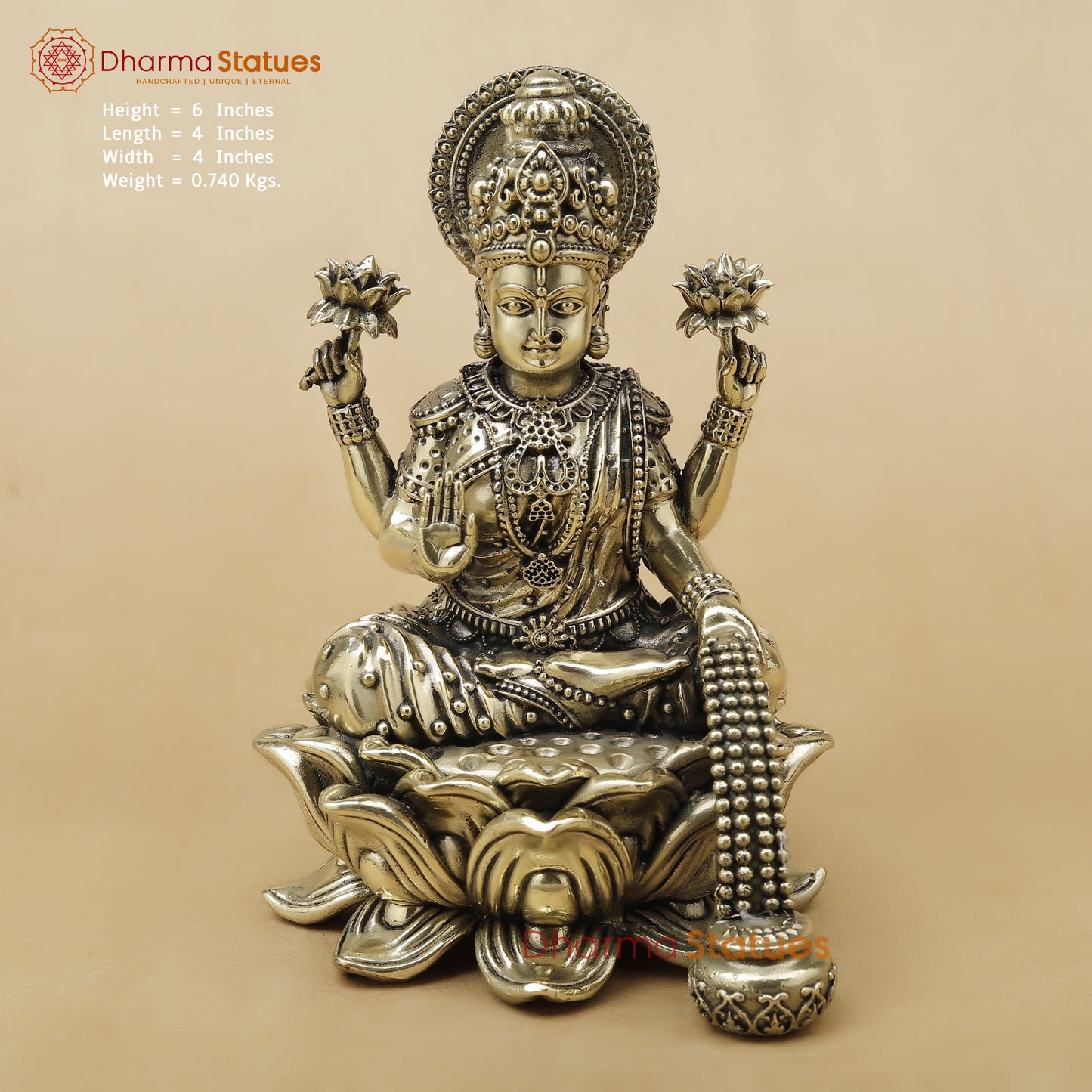 Brass Lakshmi Fine, 6"