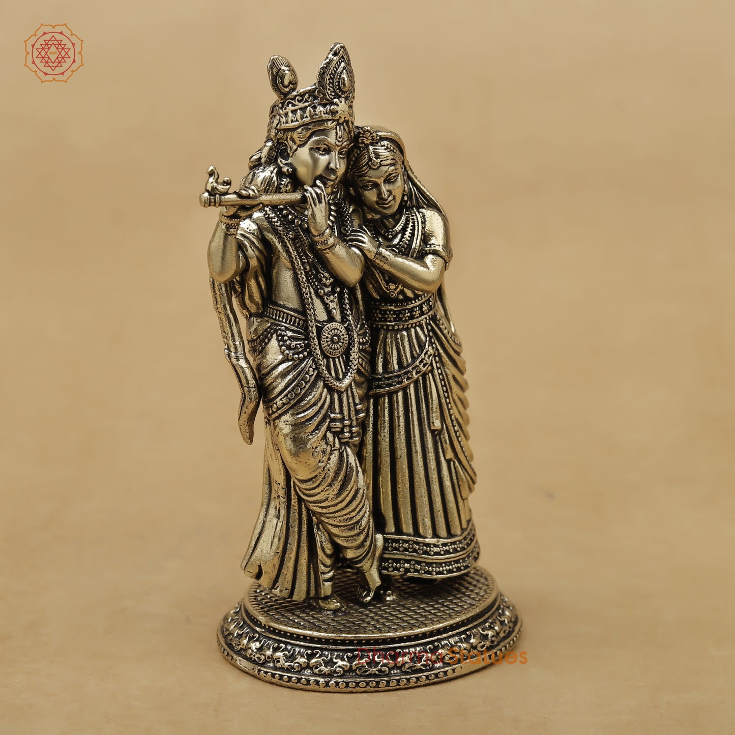 Brass Radha Krishna Fine, 4.5"
