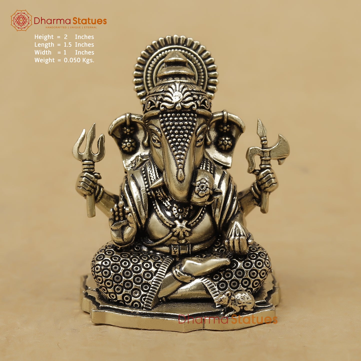 Brass Ganesh Fine, 2"