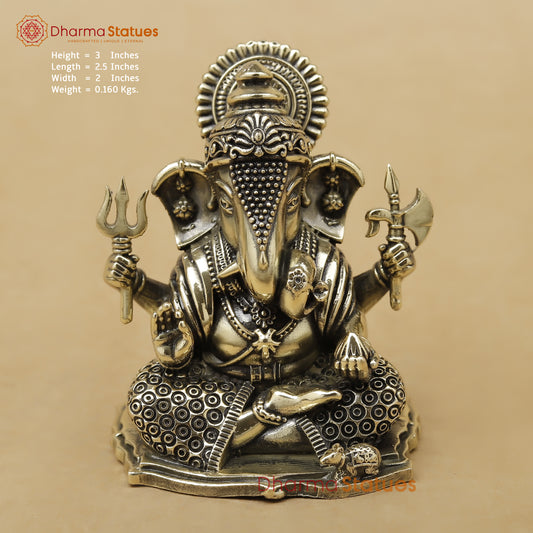 Brass Ganesh Fine, 3"