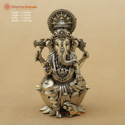 Brass Ganesh Fine, 4"
