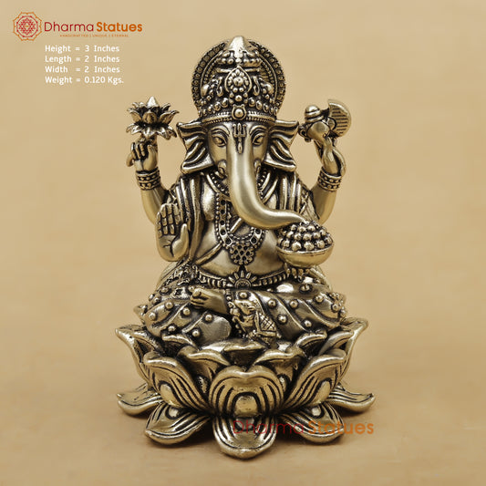 Brass Ganesh Fine, 3"