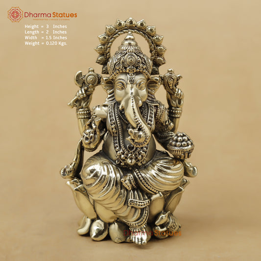 Brass Ganesh Fine, 3"