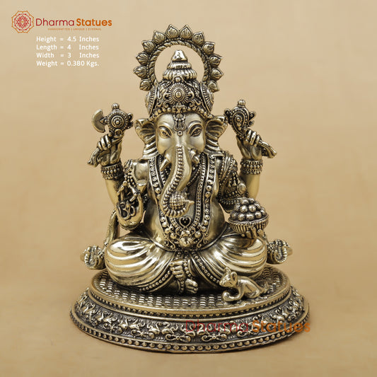 Brass Ganesh Fine, 4.5"