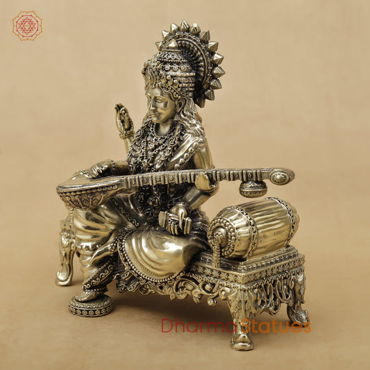 Brass Saraswati Fine, 6"