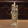 Brass Lord Venkateshwara Idol, Regal Standing Pose Enhanced with Semi-Precious Stones, 24.5"