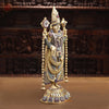 Brass Lord Venkateshwara Idol, Regal Standing Pose Enhanced with Semi-Precious Stones, 24.5"