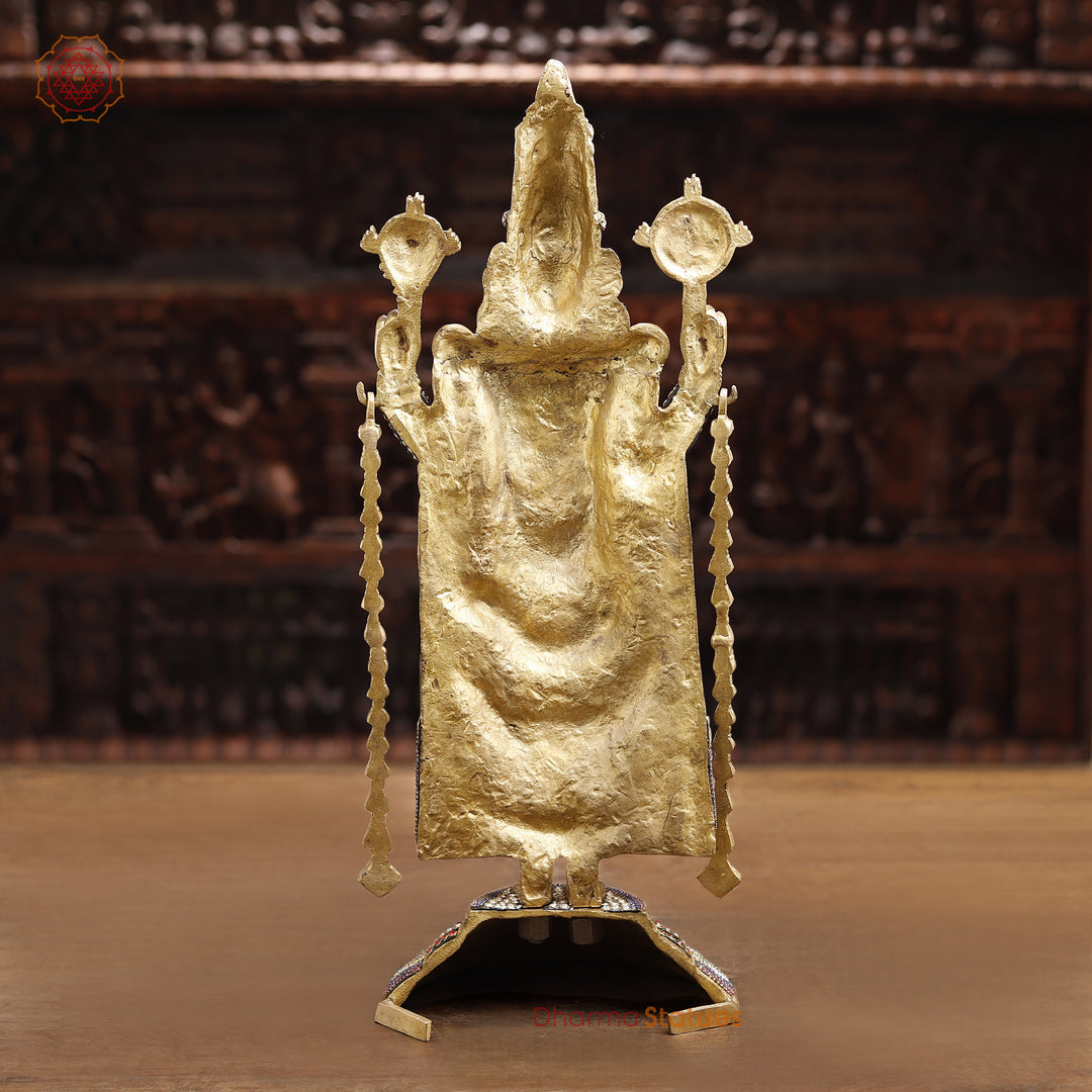 Brass Balaji Standing fine , Stone Work 24.5"