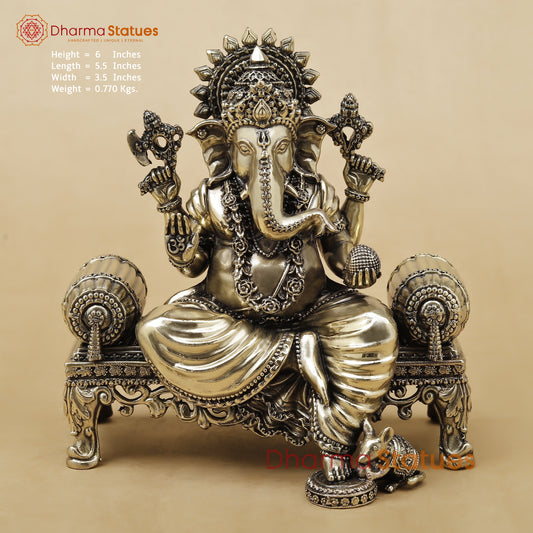 Brass Ganesh Fine, 6"
