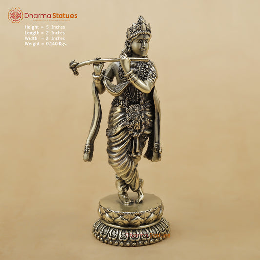 Brass Krishna Fine, 5"