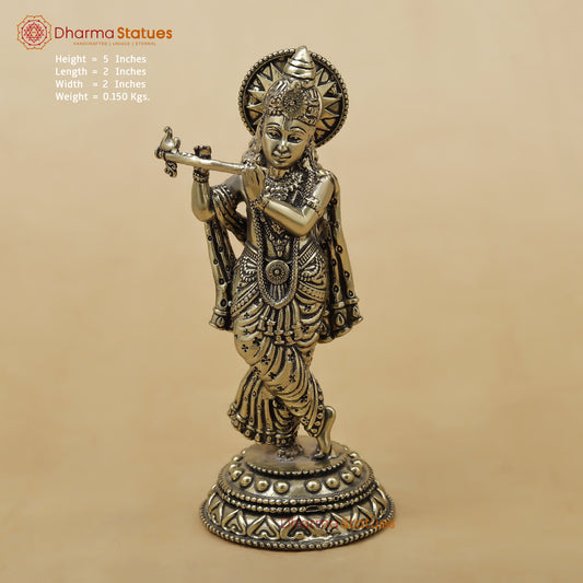 Brass Krishna Fine, 5"