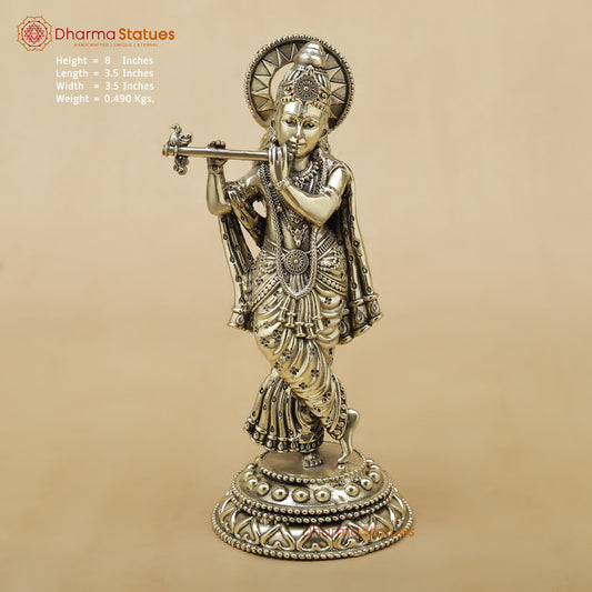 Brass Krishna Fine, 8"