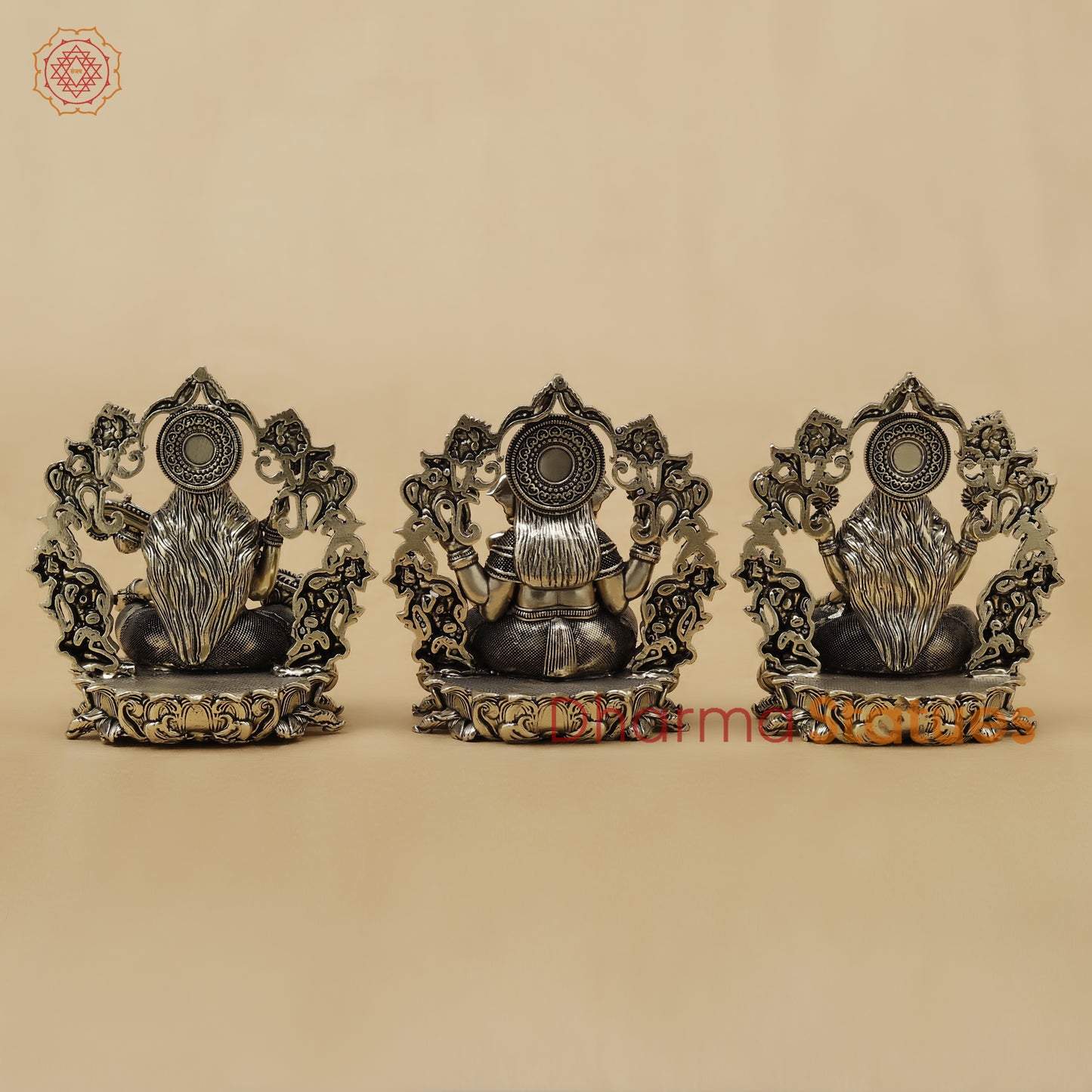 Brass Lakshmi Ganesh Saraswati Fine, 4"