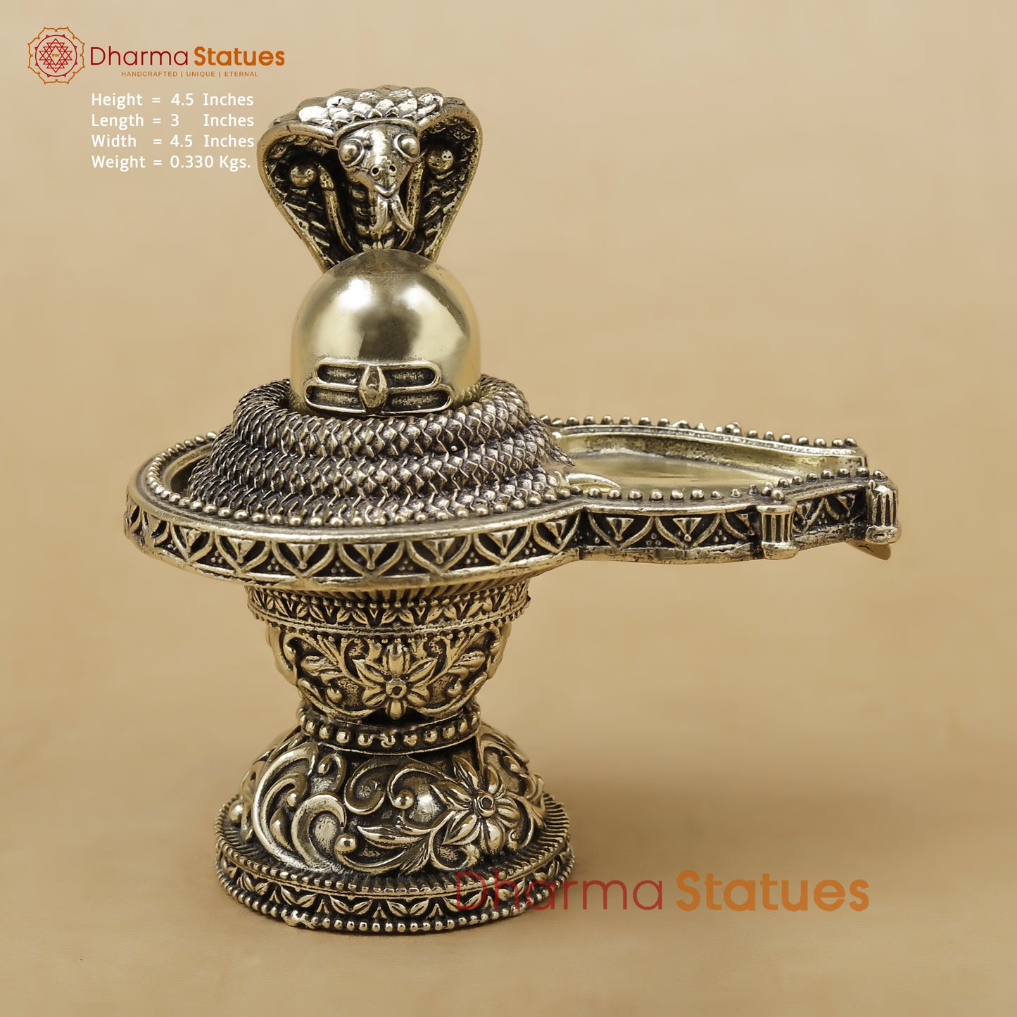 Brass Shivling Fine, 4.5"
