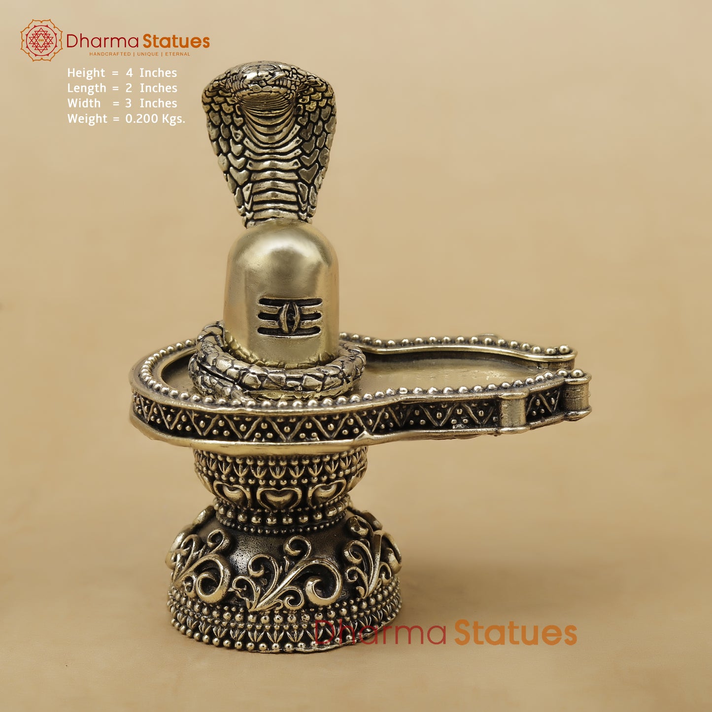 Brass Shivling Fine, 4"