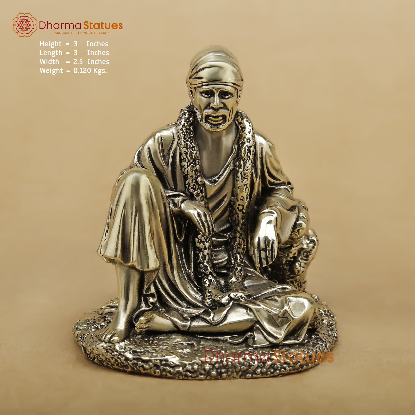 Brass Sai Baba Fine, 3"