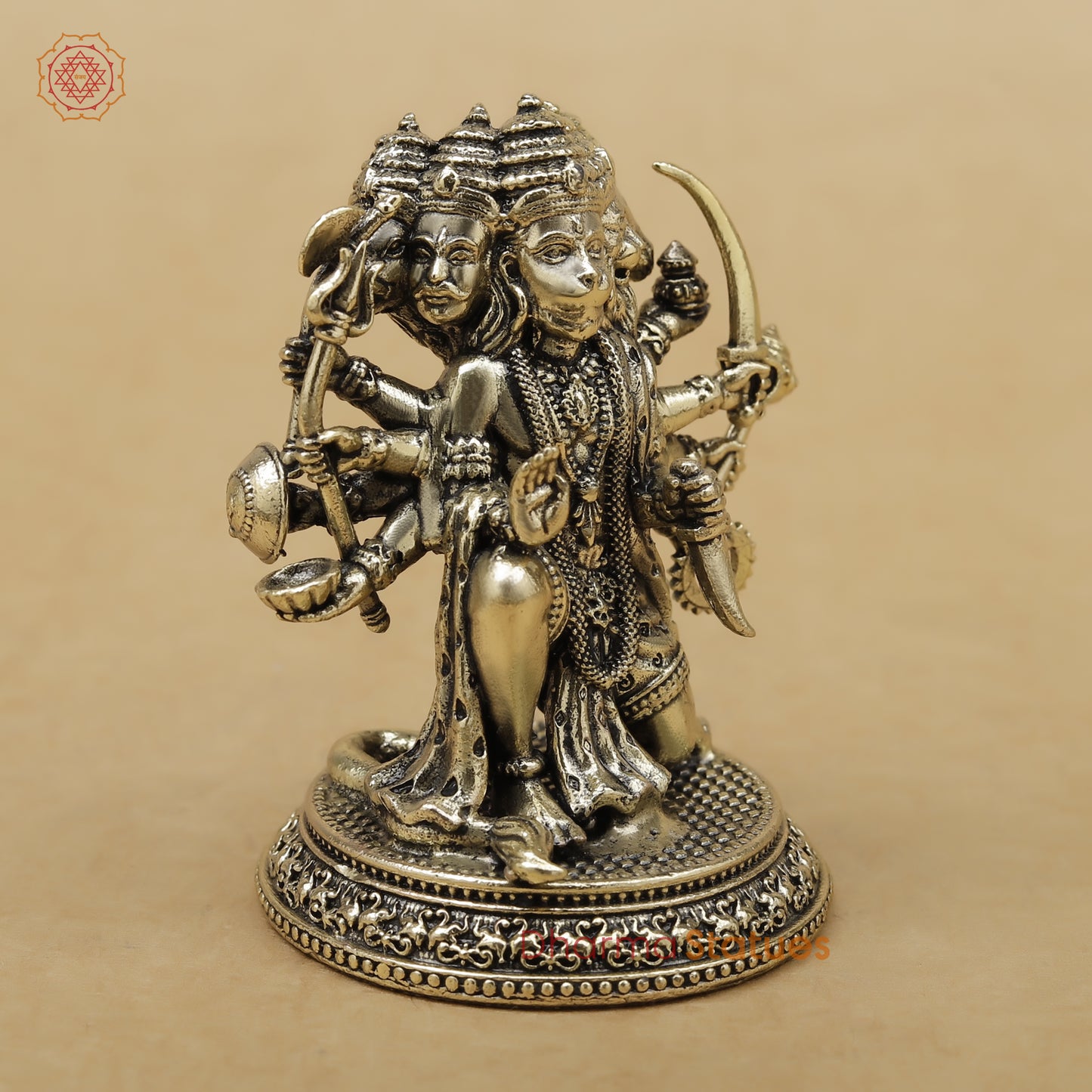 Brass Panchmukhi Hanuman Fine, 3"