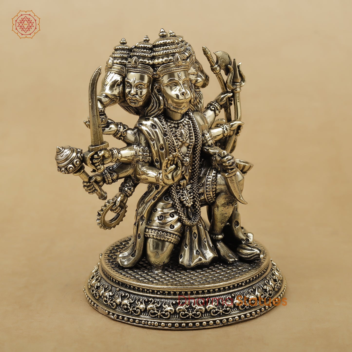 Brass Panchmukhi Hanuman Fine, 5"