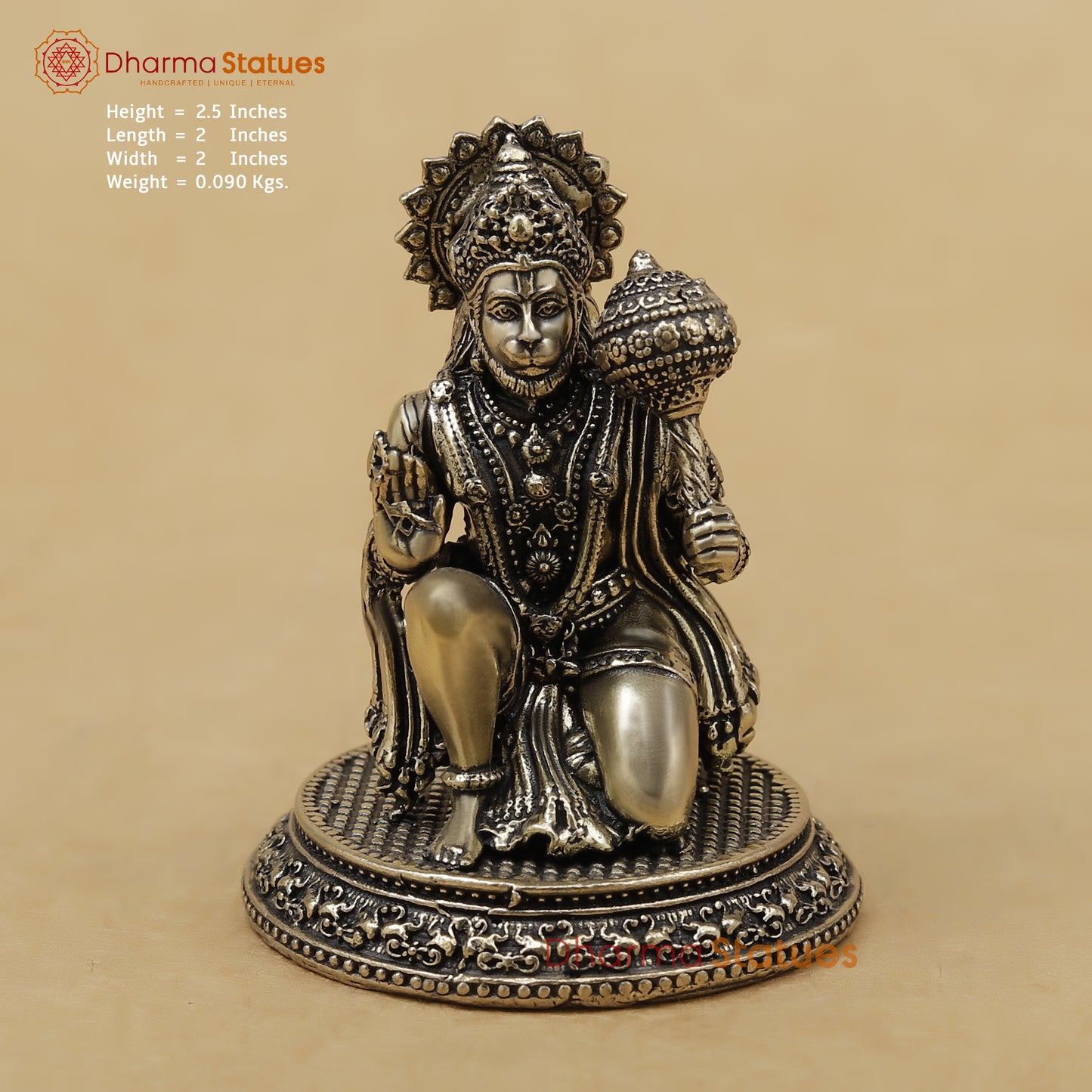 Brass Hanuman Fine, 2.5"