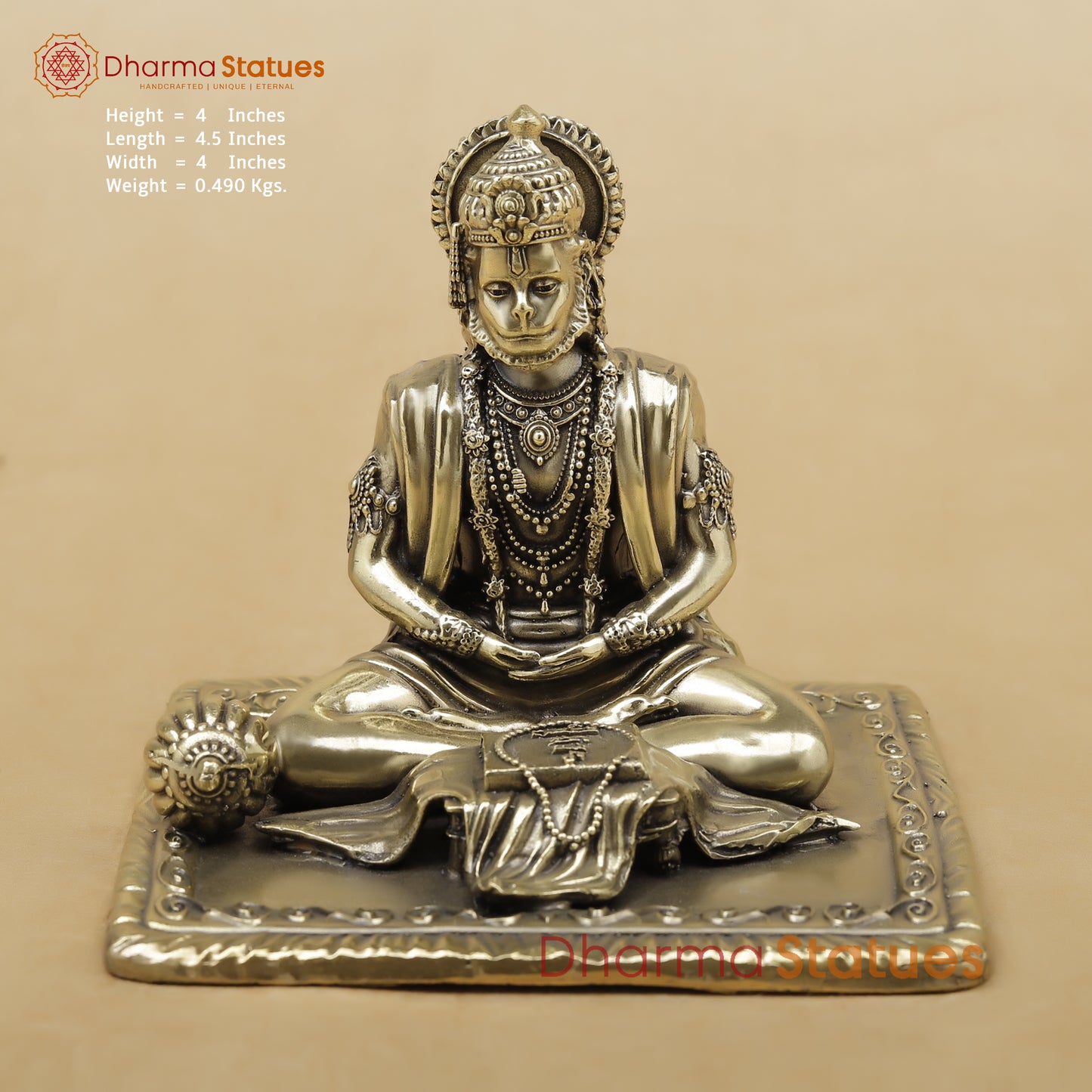 Brass Hanuman Fine, 4"