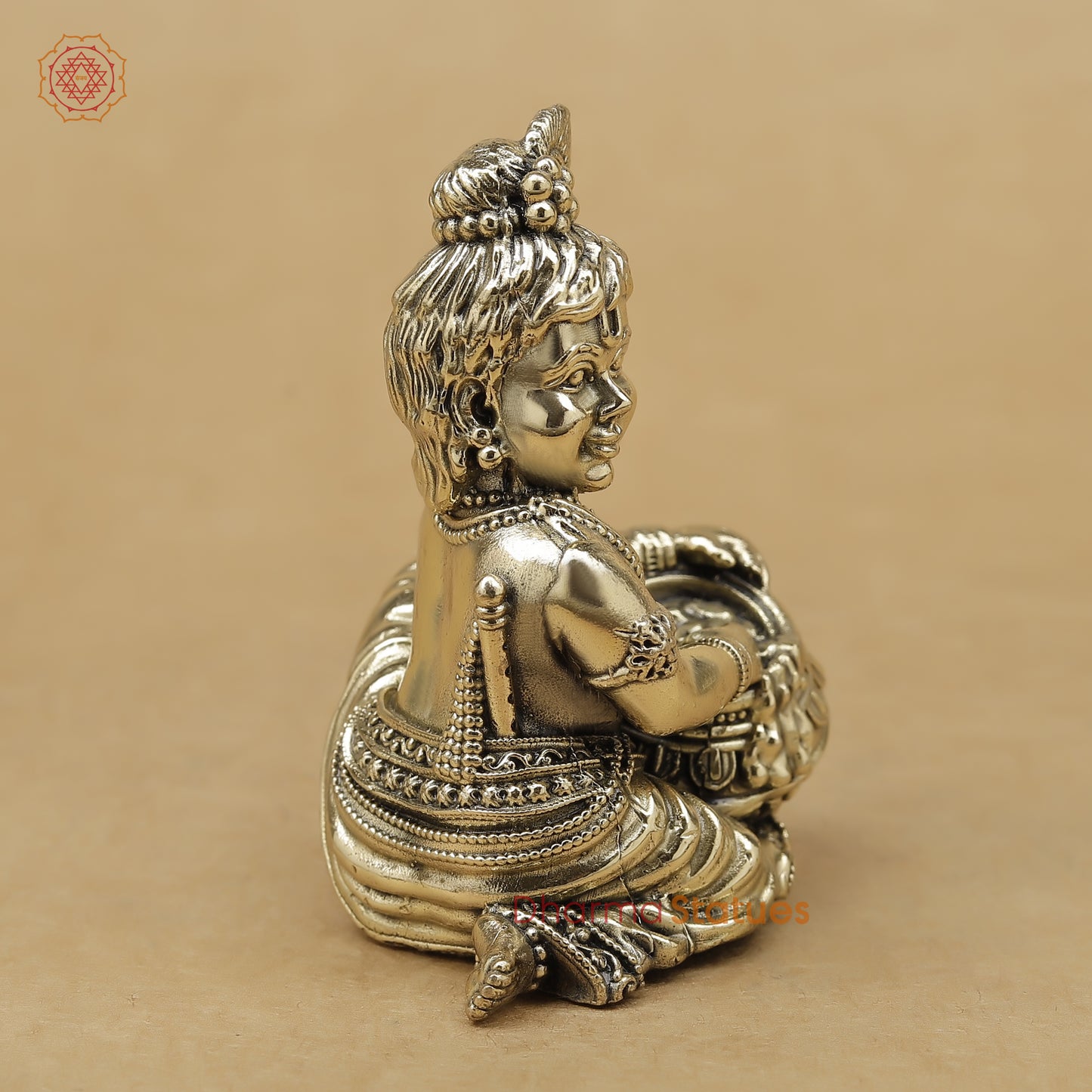 Brass Baby Krishna Fine, 2.5"