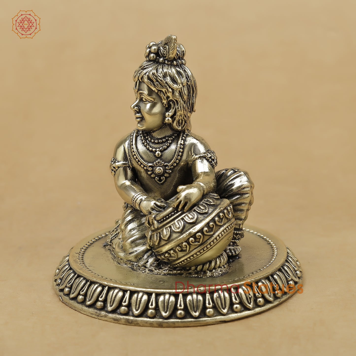 Brass Baby Krishna Fine, 3"