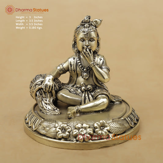 Brass Baby Krishna Fine, 3"