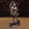 Brass Kaali Statue, The Fierce Protector & Embodiment of Power, Copper Patina Finish 18.5"