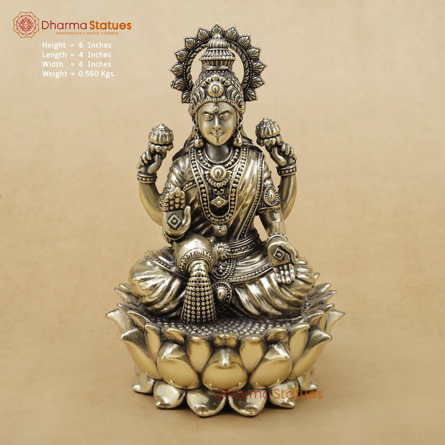 Brass Lakshmi Fine, 6"