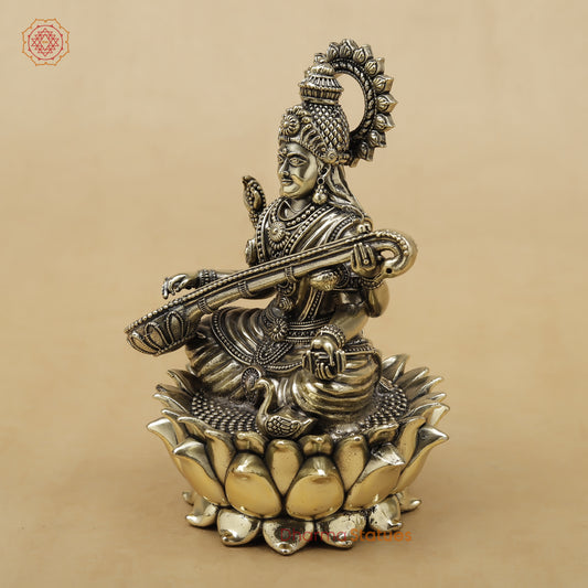 Brass Saraswati Fine, 6"