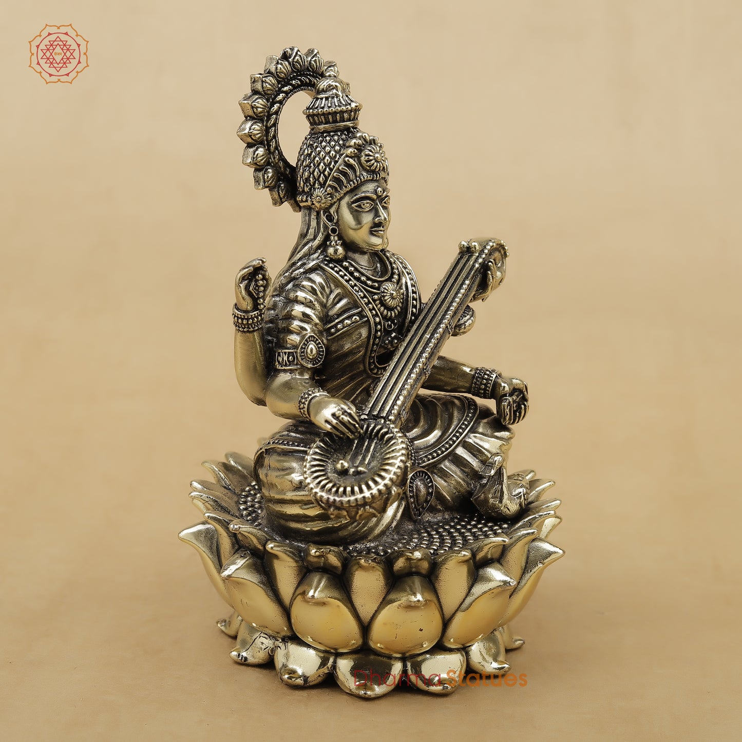 Brass Saraswati Fine, 6"