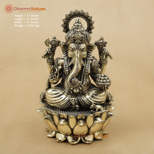 Brass Ganesh Fine, 6"