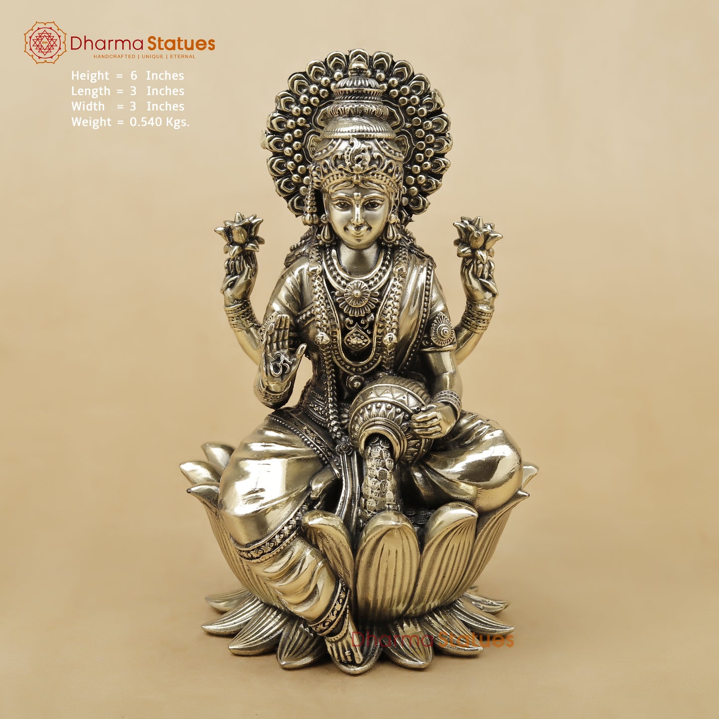Brass Lakshmi Fine, 6"