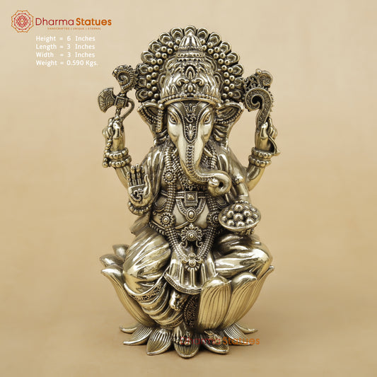 Brass Ganesh Fine, 6"