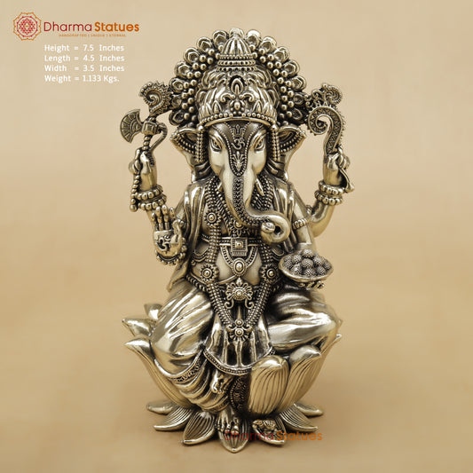 Brass Ganesh Fine, 7.5"