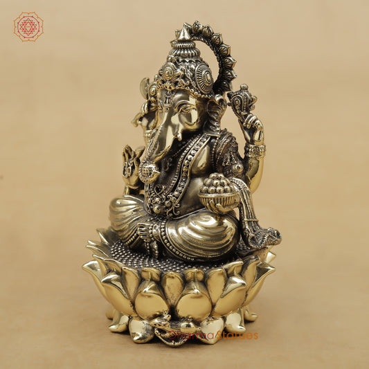 Brass Ganesh Fine, 4.5"