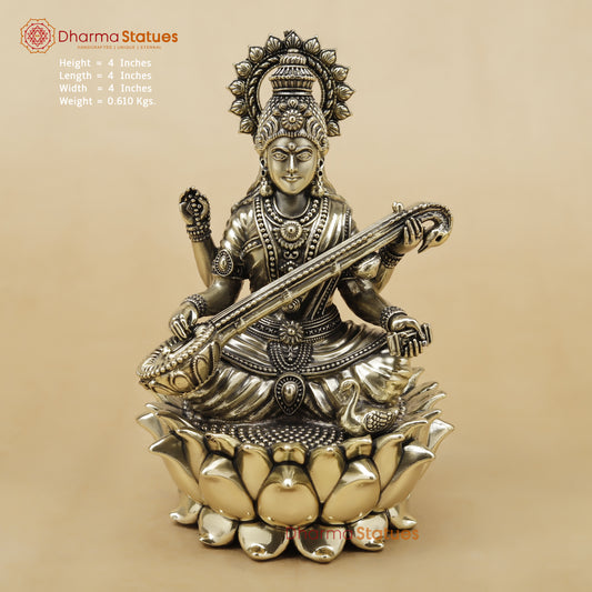 Brass Saraswati Fine, 4"
