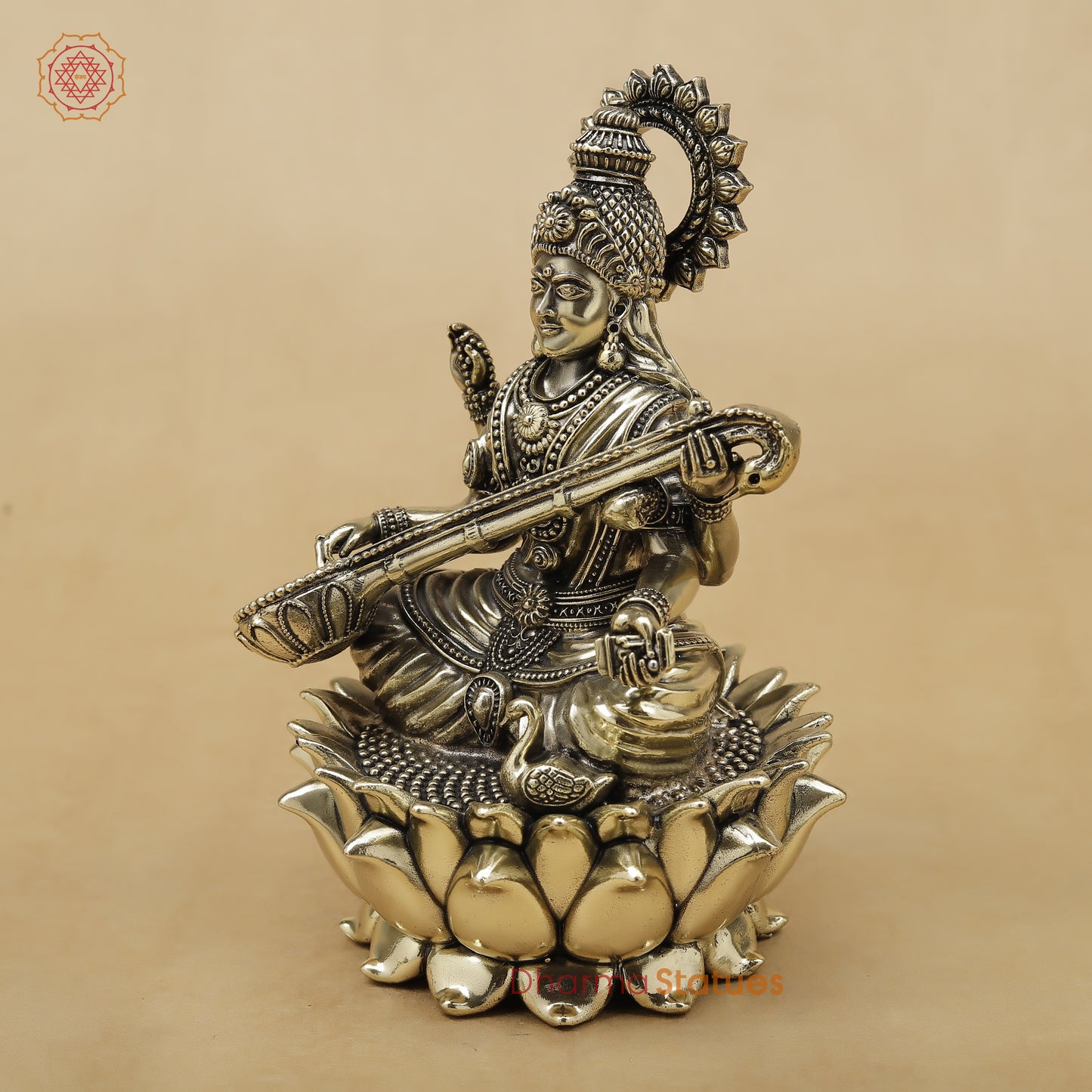 Brass Saraswati Fine, 4"