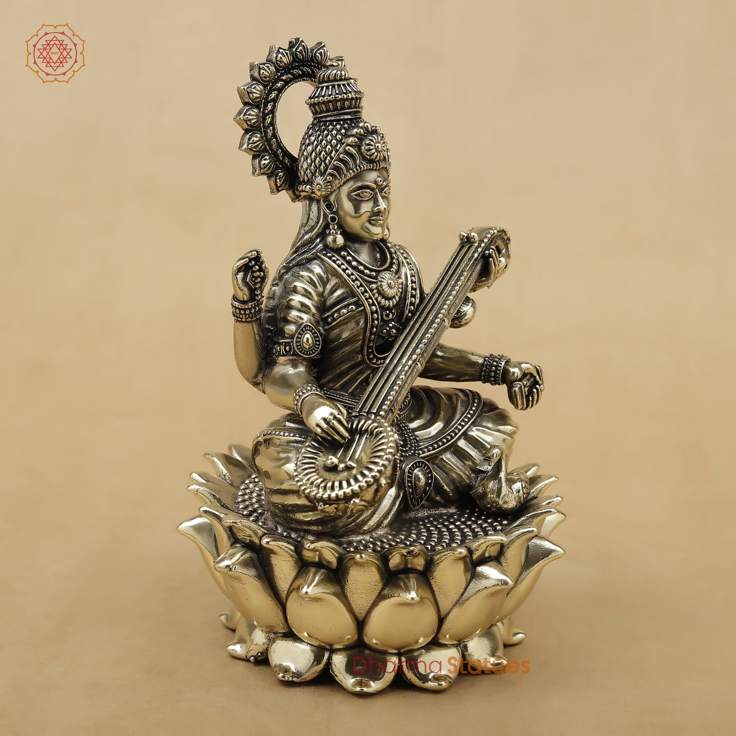 Brass Saraswati Fine, 4"