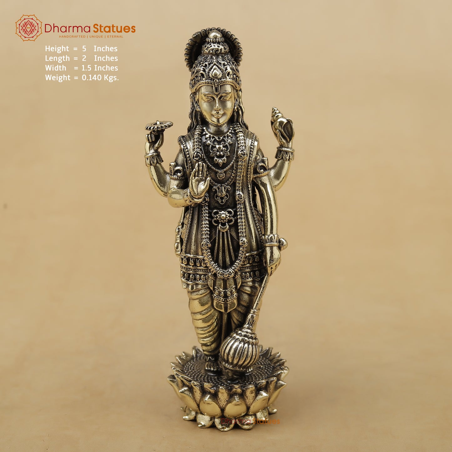 Brass Vishnu Fine, 5"