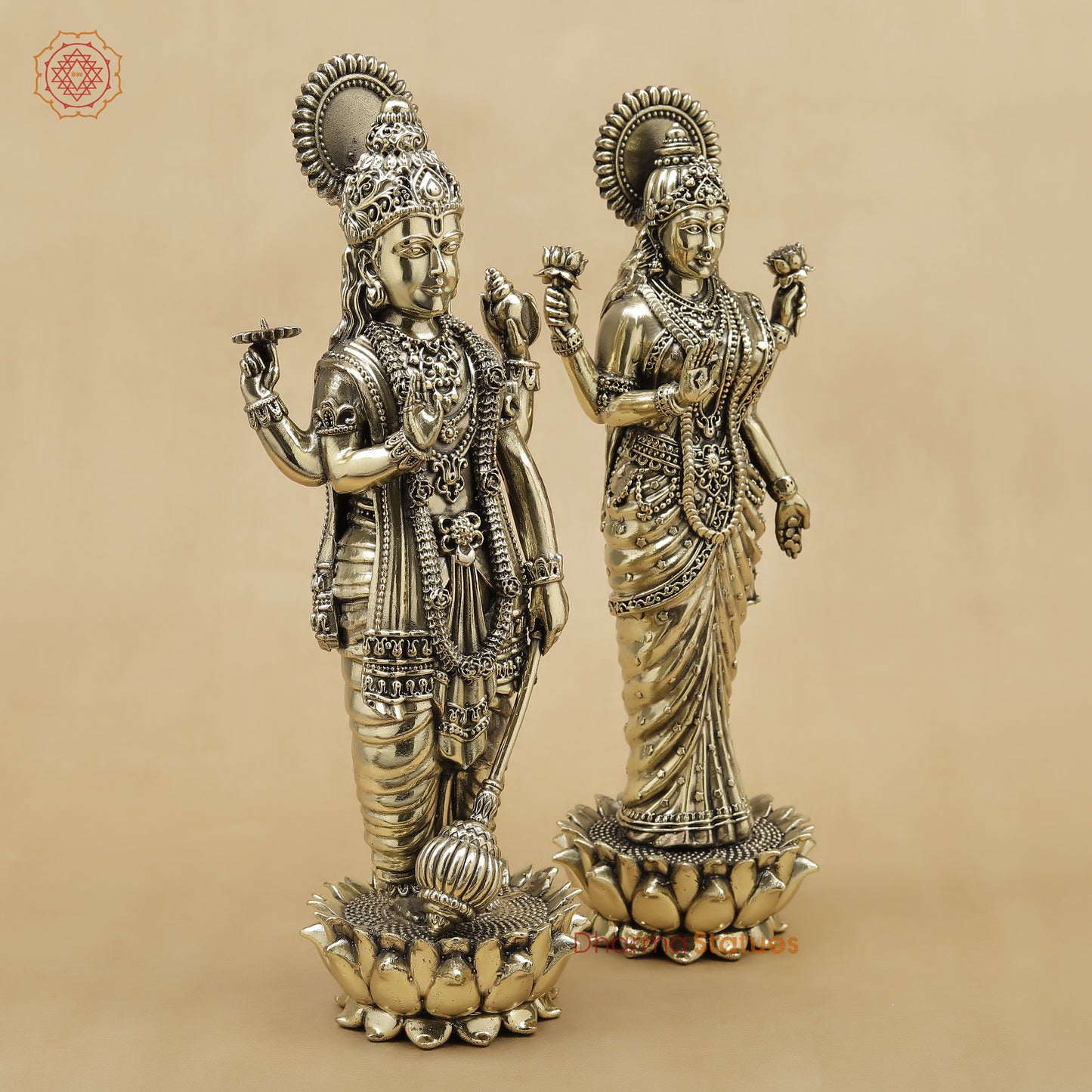 Brass Vishnu Lakshmi Fine, 11"