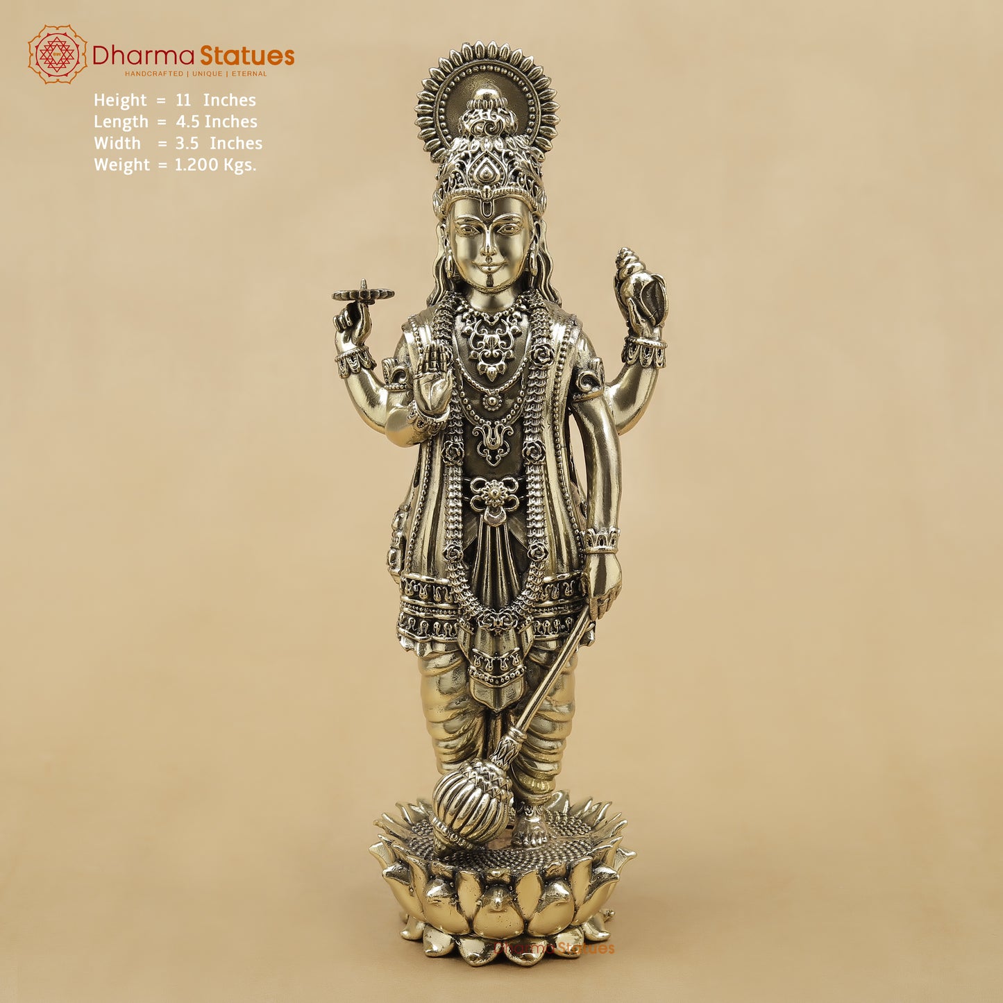 Brass Vishnu Fine, 11"