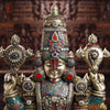 Brass Tirupati Balaji Idol, Venkateshwara Standing, Intricate Stone Work 46.5"