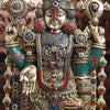 Brass Tirupati Balaji Idol, Venkateshwara Standing, Intricate Stone Work 46.5"