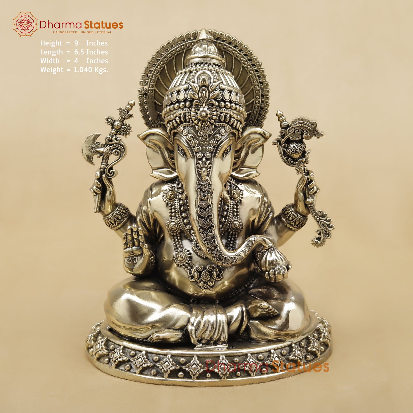 Brass Ganesh Fine, 9"