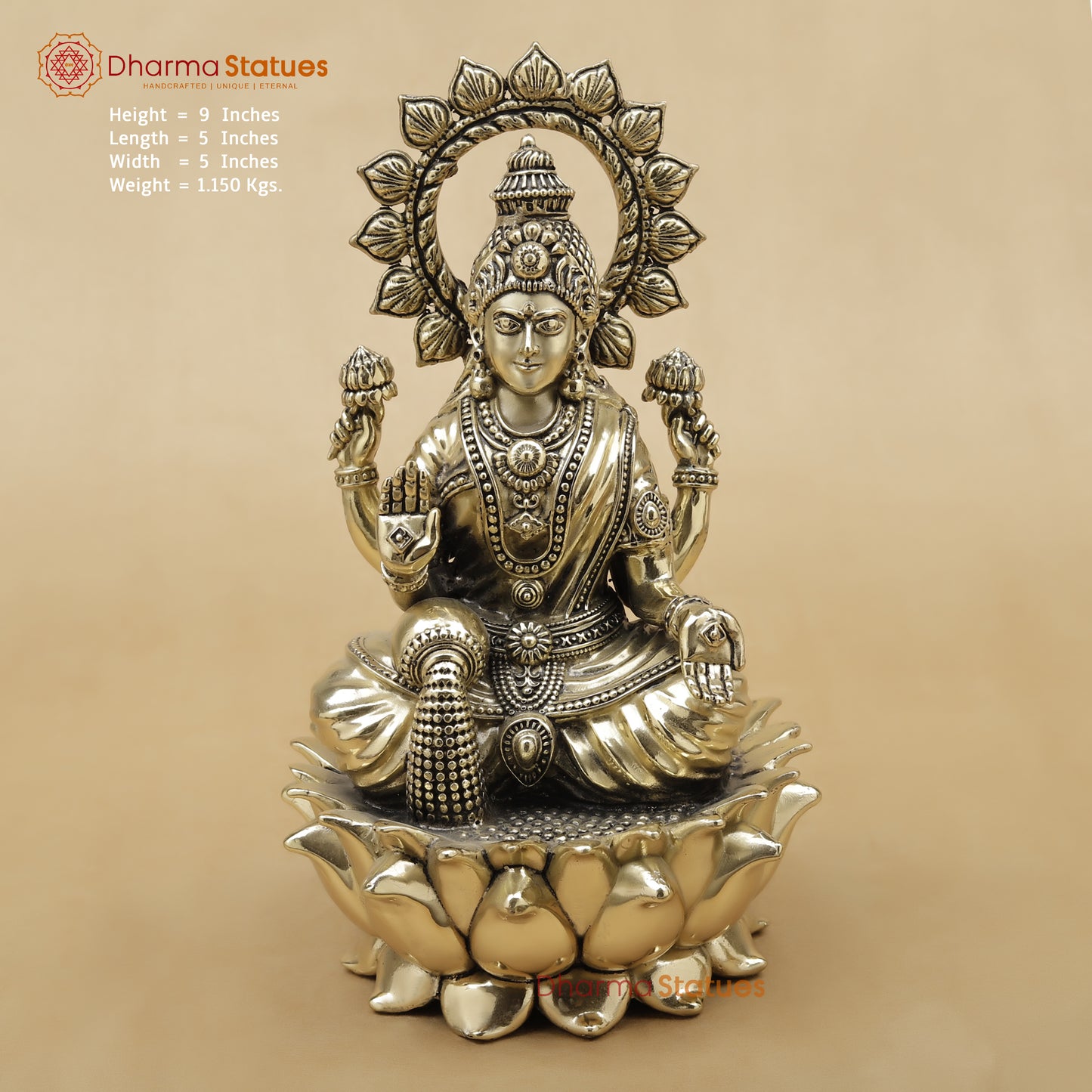 Brass Lakshmi Fine, 9"