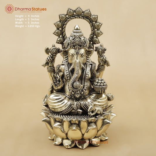 Brass Ganesh Fine, 9"
